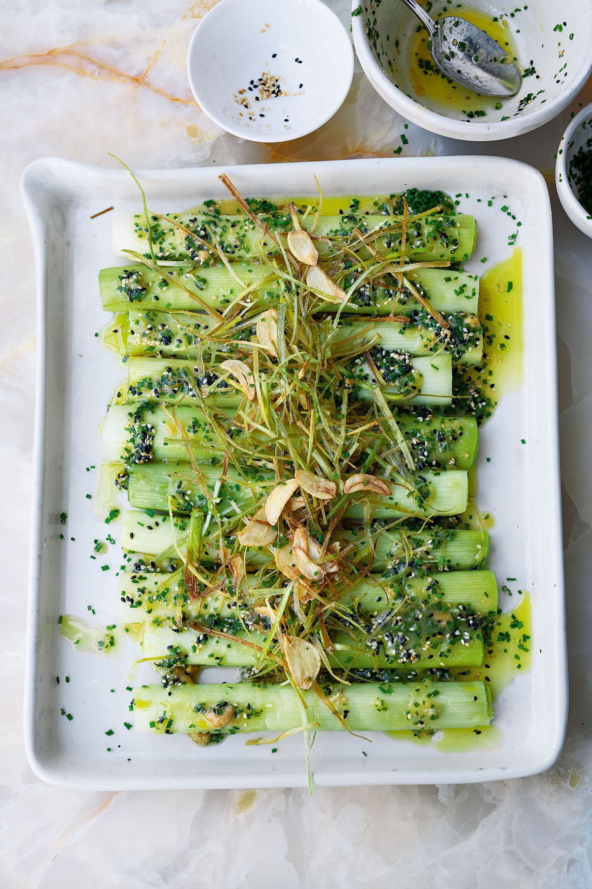 Leeks with miso and chive salad.png